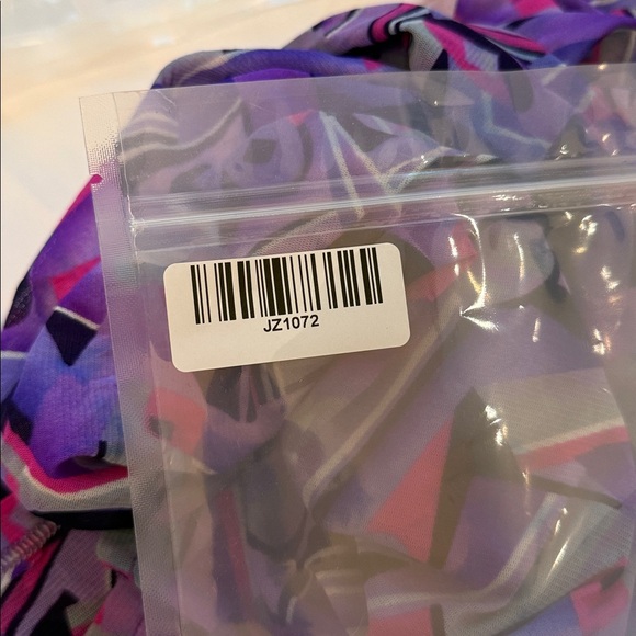 RETRO STYLE PINK PURPLE ABSTRACT MESH SHIRT - Picture 4 of 4